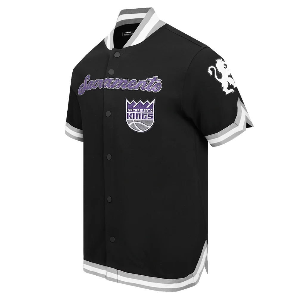 NBA SACRAMENTO KINGS CLASSIC MEN'S DOUBLE KNIT JACKET (BLACK/GRAY) - Image 6