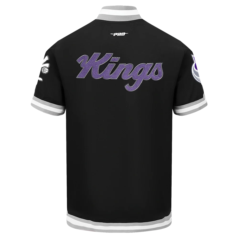 NBA SACRAMENTO KINGS CLASSIC MEN'S DOUBLE KNIT JACKET (BLACK/GRAY) - Image 7