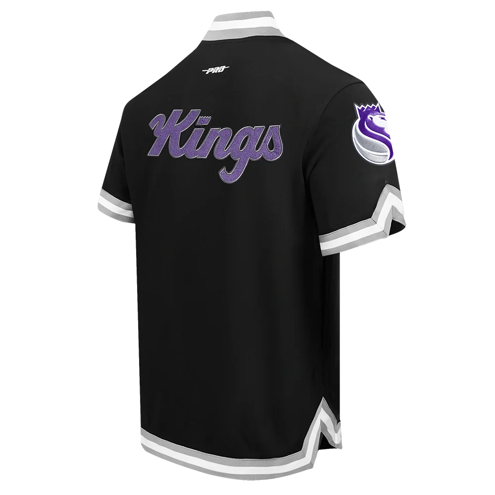 NBA SACRAMENTO KINGS CLASSIC MEN'S DOUBLE KNIT JACKET (BLACK/GRAY) - Image 8