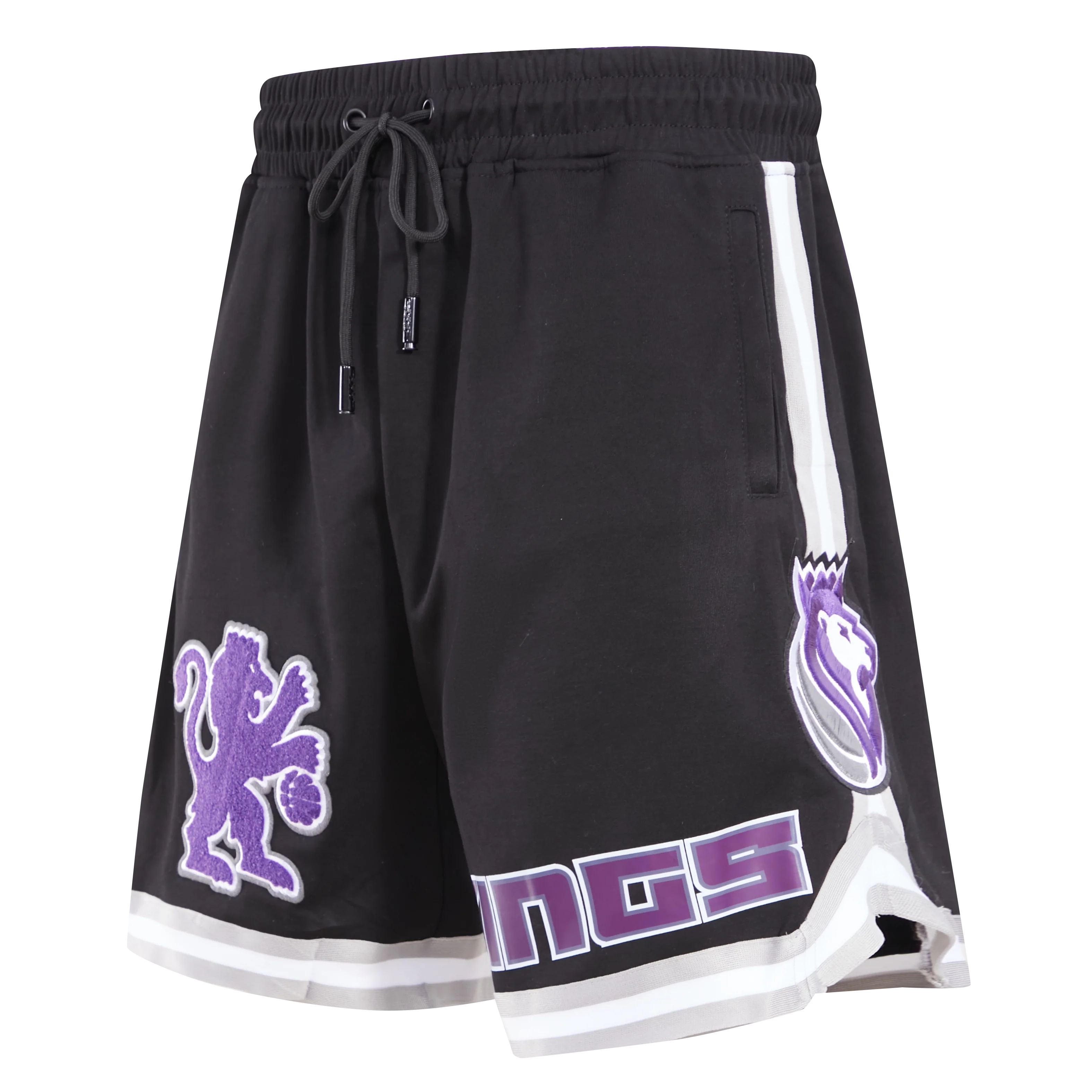 NBA SACRAMENTO KINGS CLASSIC CHENILLE MEN'S SHORT (BLACK) - Image 5