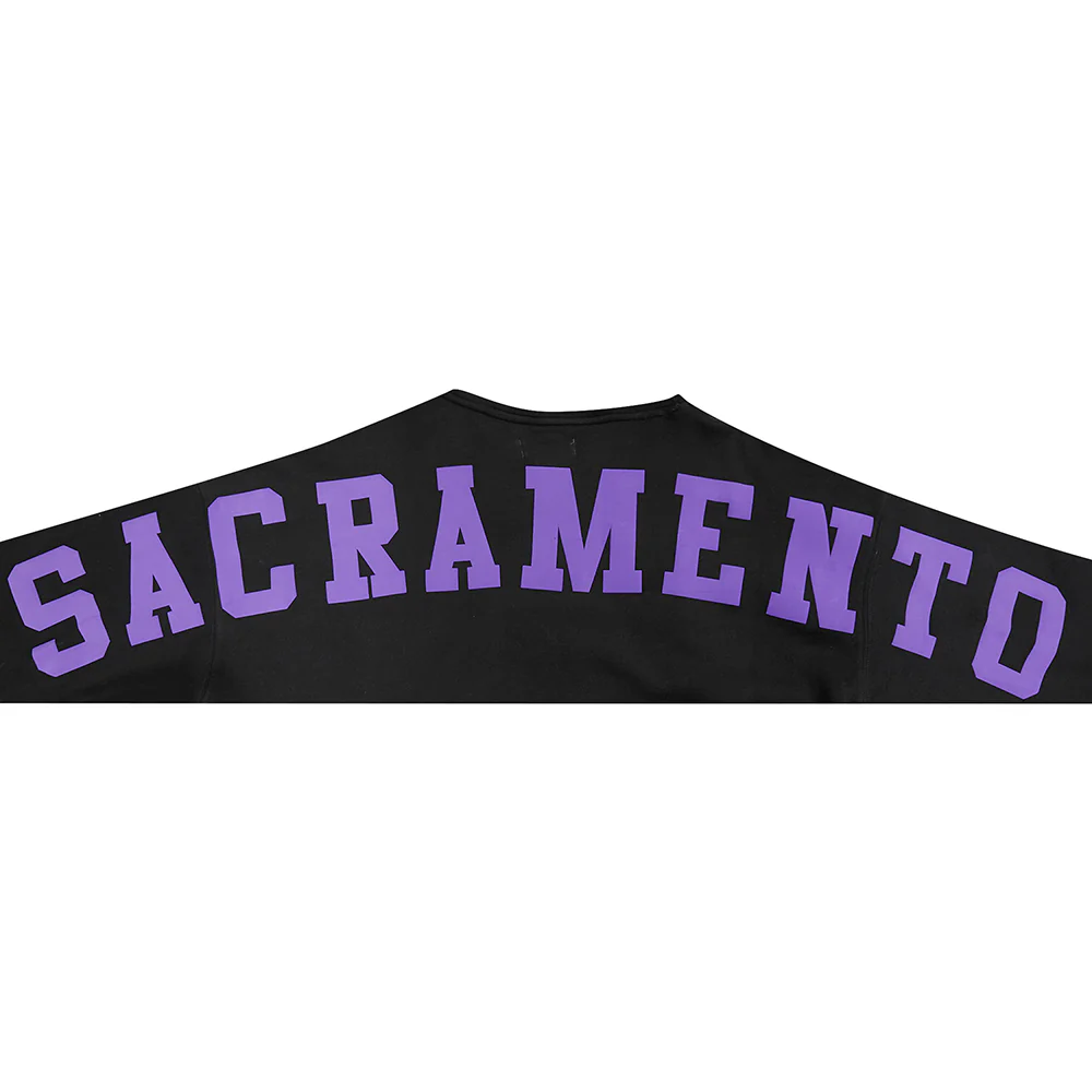 NBA SACRAMENTO KINGS WINGSPAN MEN'S DROP SHOULDER FLC PO HOODIE (BLACK) - Image 8