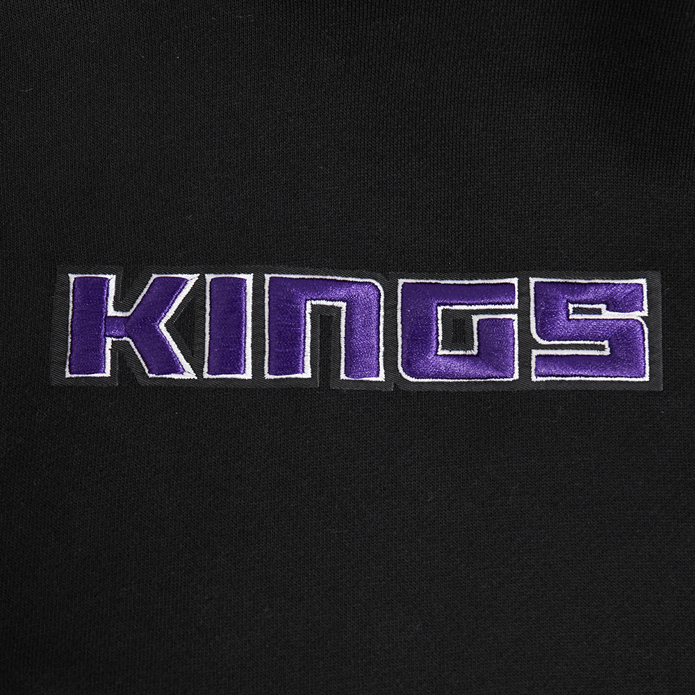 NBA SACRAMENTO KINGS WINGSPAN MEN'S DROP SHOULDER FLC PO HOODIE (BLACK) - Image 9