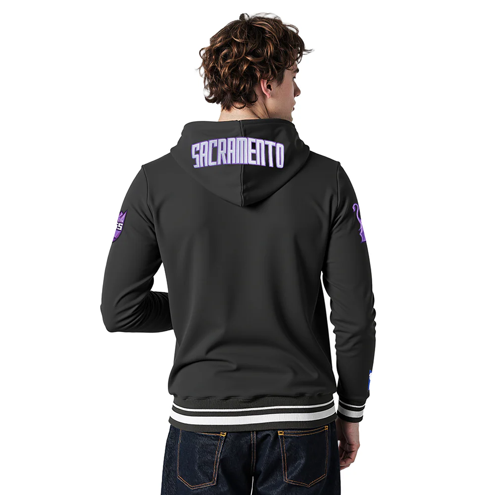 NBA SACRAMENTO KINGS CITY EDITION 25-26 MEN'S RIB FLC PO HOODIE (BLACK) - Image 2