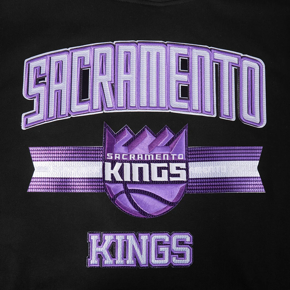 NBA SACRAMENTO KINGS CITY EDITION 25-26 MEN'S RIB FLC PO HOODIE (BLACK) - Image 5