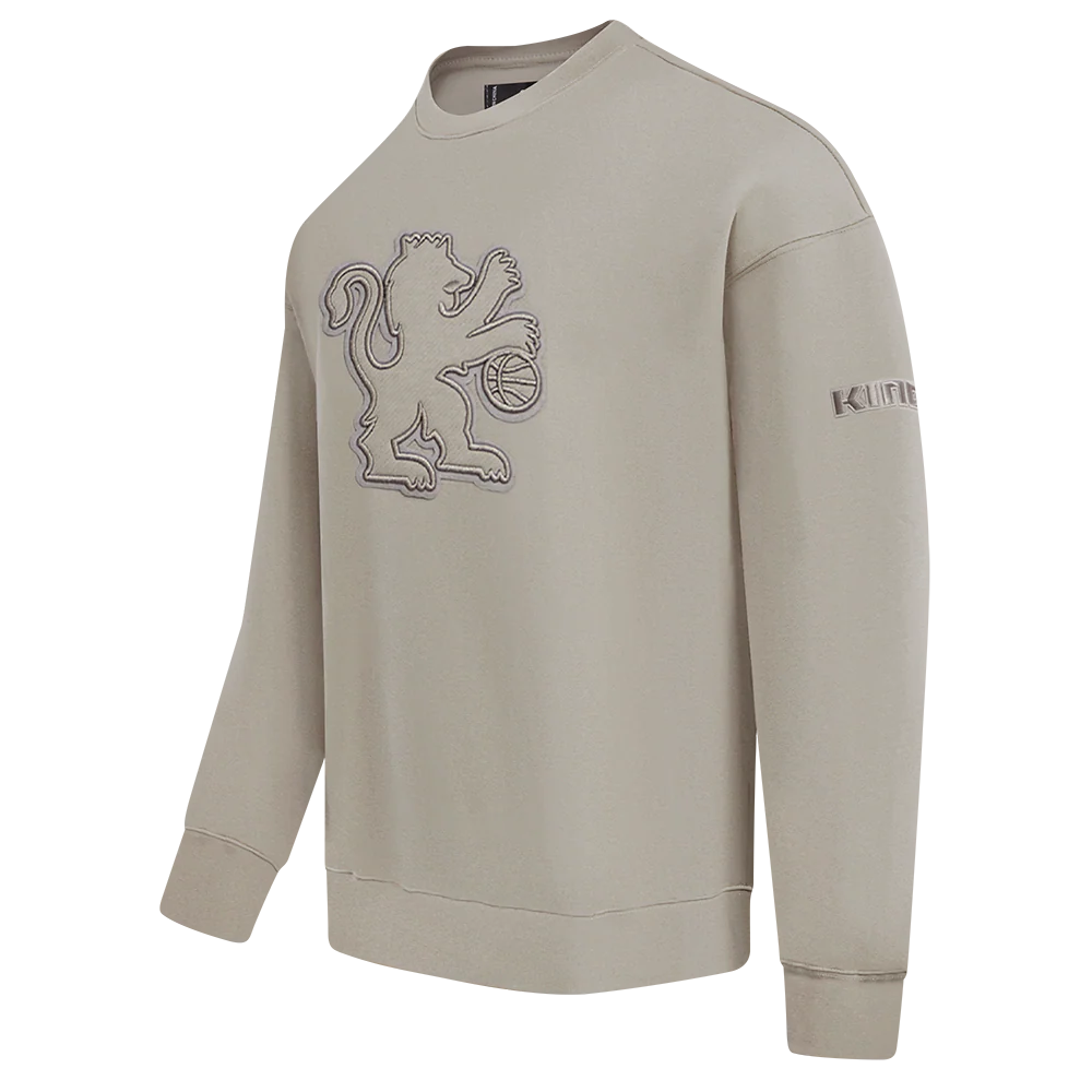 NBA SACRAMENTO KINGS NEUTRAL MEN'S DROP SHOULDER FLC CREWNECK (TAUPE) - Image 4