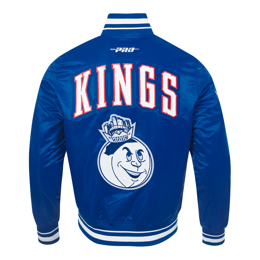 NBA SACRAMENTO KINGS CITY EDITION 24-25 MEN'S RIB SATIN JACKET (DODGER BLUE) - Image 3