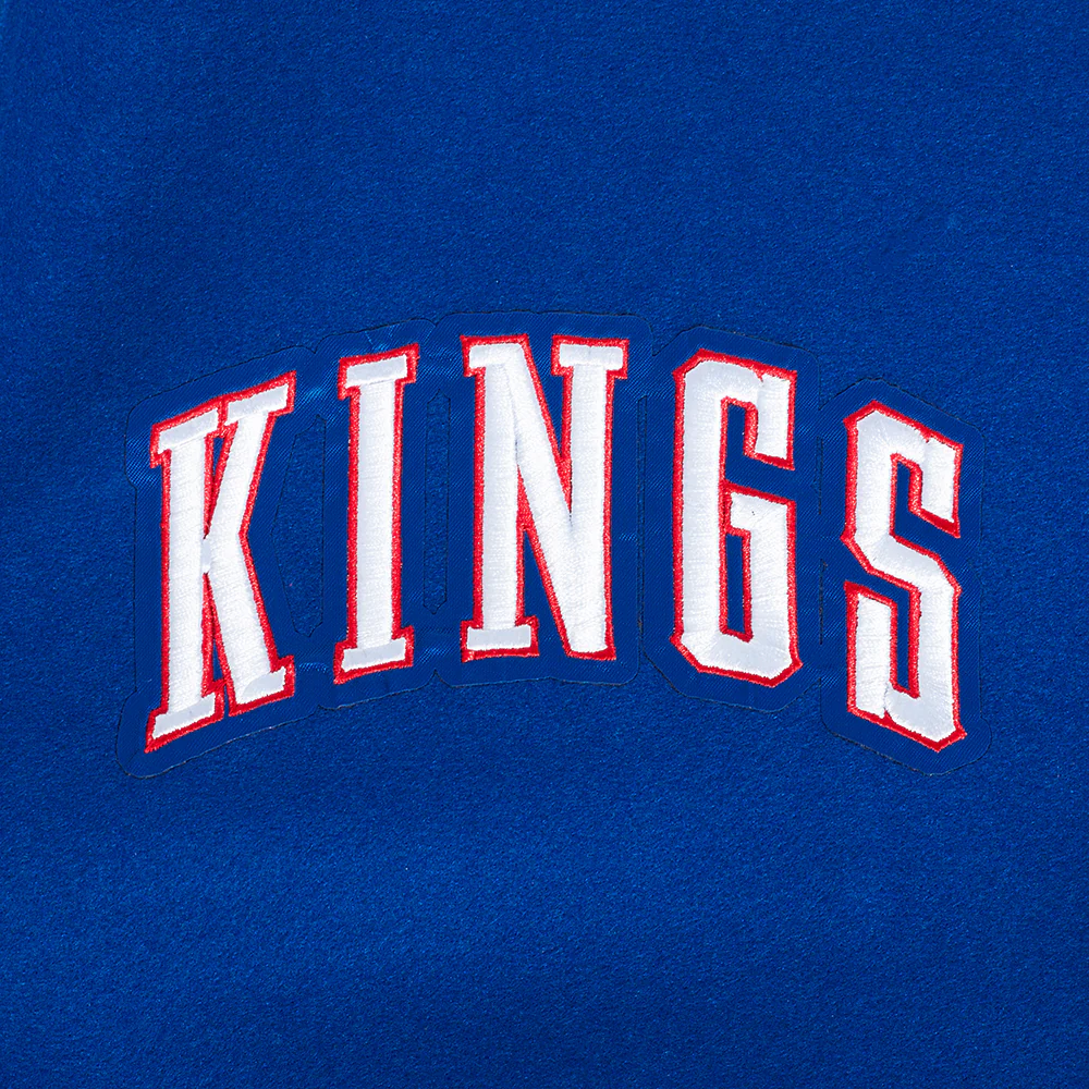 NBA SACRAMENTO KINGS CITY EDITION 24-25 MEN'S RIB WOOL VARSITY JACKE (DODGER BLUE/WHITE) - Image 10