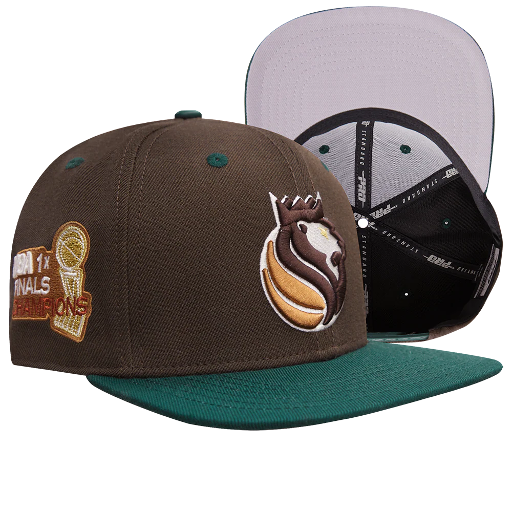 NBA SACRAMENTO KINGS STIVALI 2 TONE COTTON SNAPBACK HAT (BROWN/FOREST GREEN) - Image 8