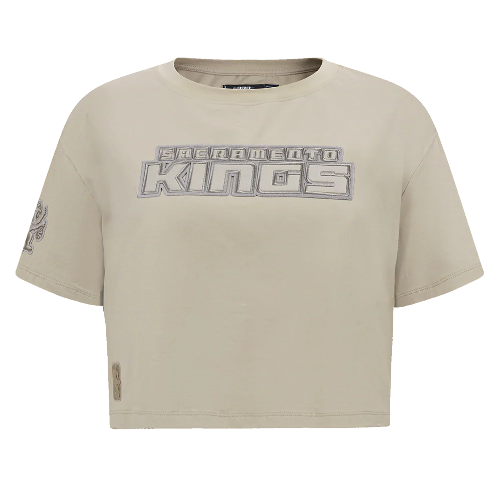 NBA SACRAMENTO KINGS NEUTRAL SINGLE JERSEY BOXY TEE (TAUPE)