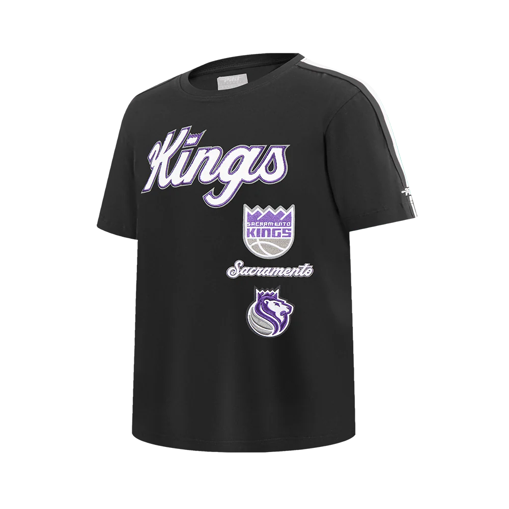 NBA SACRAMENTO KINGS RETRO CLASSIC SINGLE JERSEY BIG BOYS SINGLE JERSEY TAPING TEE (BLACK) - Image 2