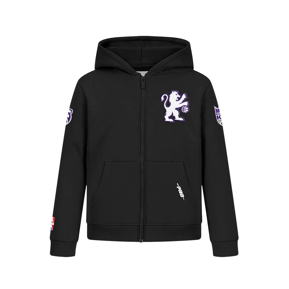 NBA SACRAMENTO KINGS CLASSIC BIG BOYS FLC FZ PO HOODIE (BLACK)