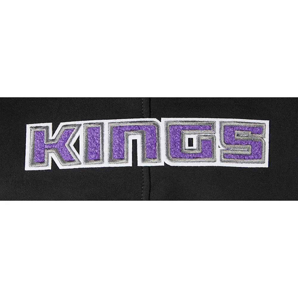 NBA SACRAMENTO KINGS CLASSIC BIG BOYS FLC FZ PO HOODIE (BLACK) - Image 8