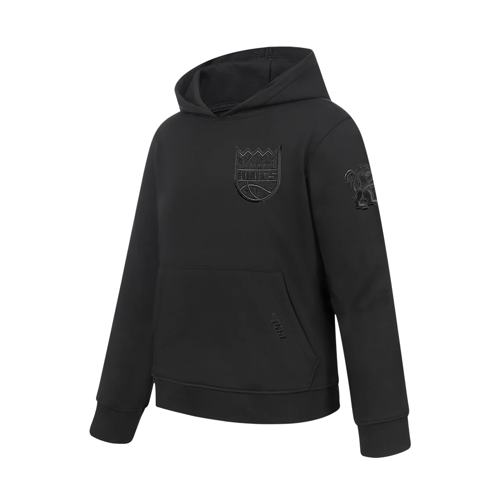 NBA SACRAMENTO KINGS TRIPLE BLACK BIG BOYS FLC PO HOODIE (BLACK) - Image 2