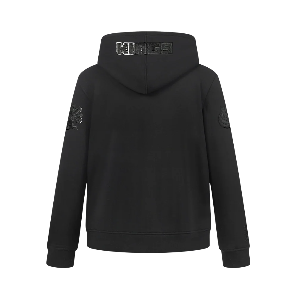 NBA SACRAMENTO KINGS TRIPLE BLACK BIG BOYS FLC PO HOODIE (BLACK) - Image 3