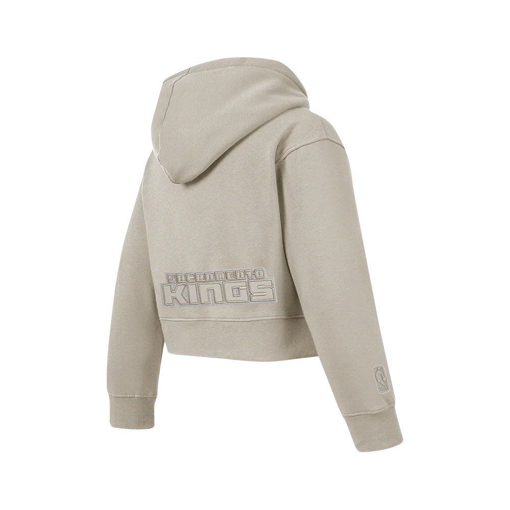 NBA SACRAMENTO KINGS NEUTRAL BIG GIRLS FLC PO HOODIE (TAUPE) - Image 4