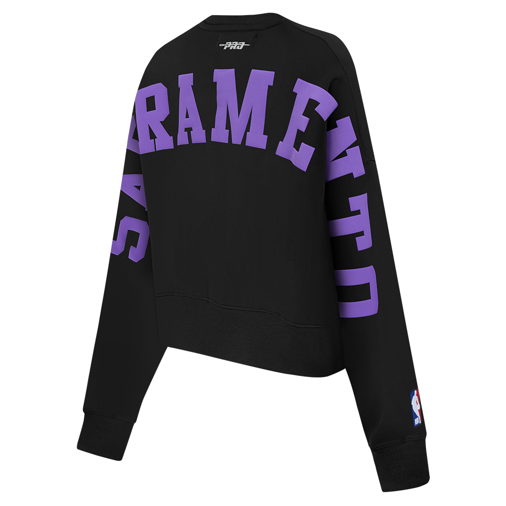 SACRAMENTO KINGS WINGSPAN WOMEN'S FLC CREWNECK (BLACK) - Image 6