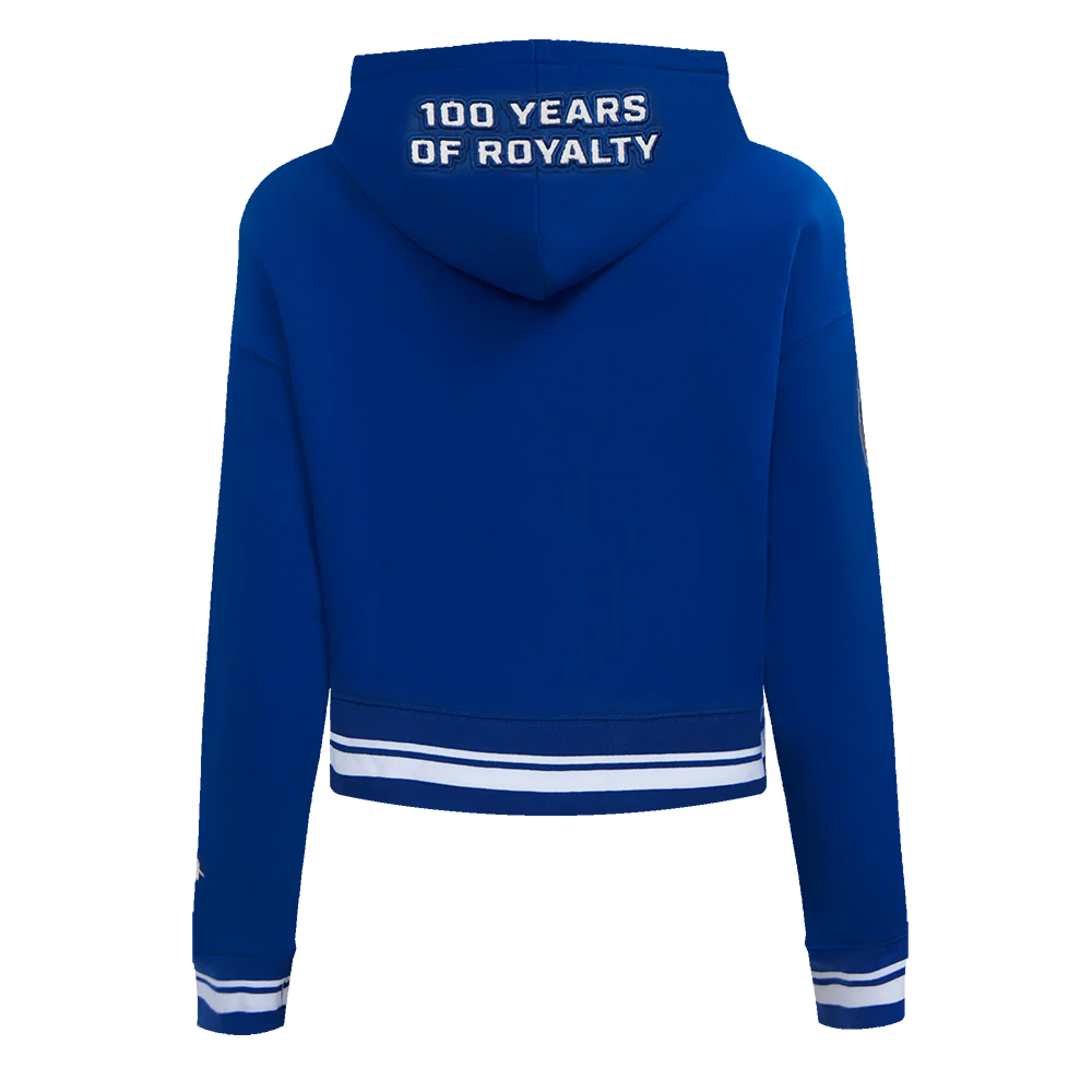 NBA SACRAMENTO KINGS CITY EDITION 24-25 WOMEN'S RIB FLEECE CROPPED PULLOVER HOODIE (DODGER BLUE) - Image 3