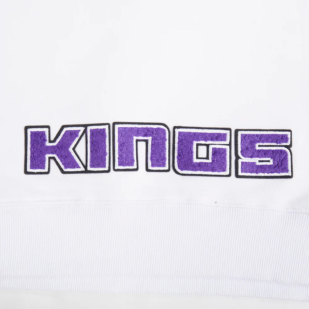 NBA SACRAMENTO KINGS CLASSIC WOMEN'S FLC CROPPED PO HOODIE (WHITE) - Image 6
