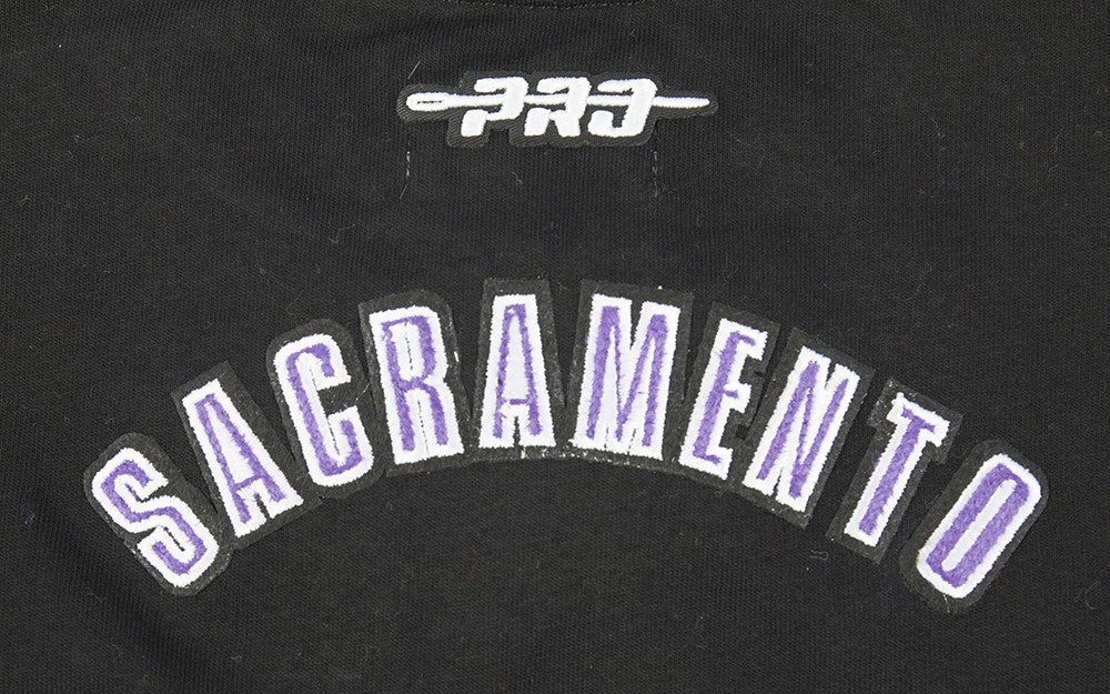NBA SACRAMENTO KINGS CLASSIC LITTLE GIRLS SHORT SLEEVE BOXY TEE (BLACK) - Image 7