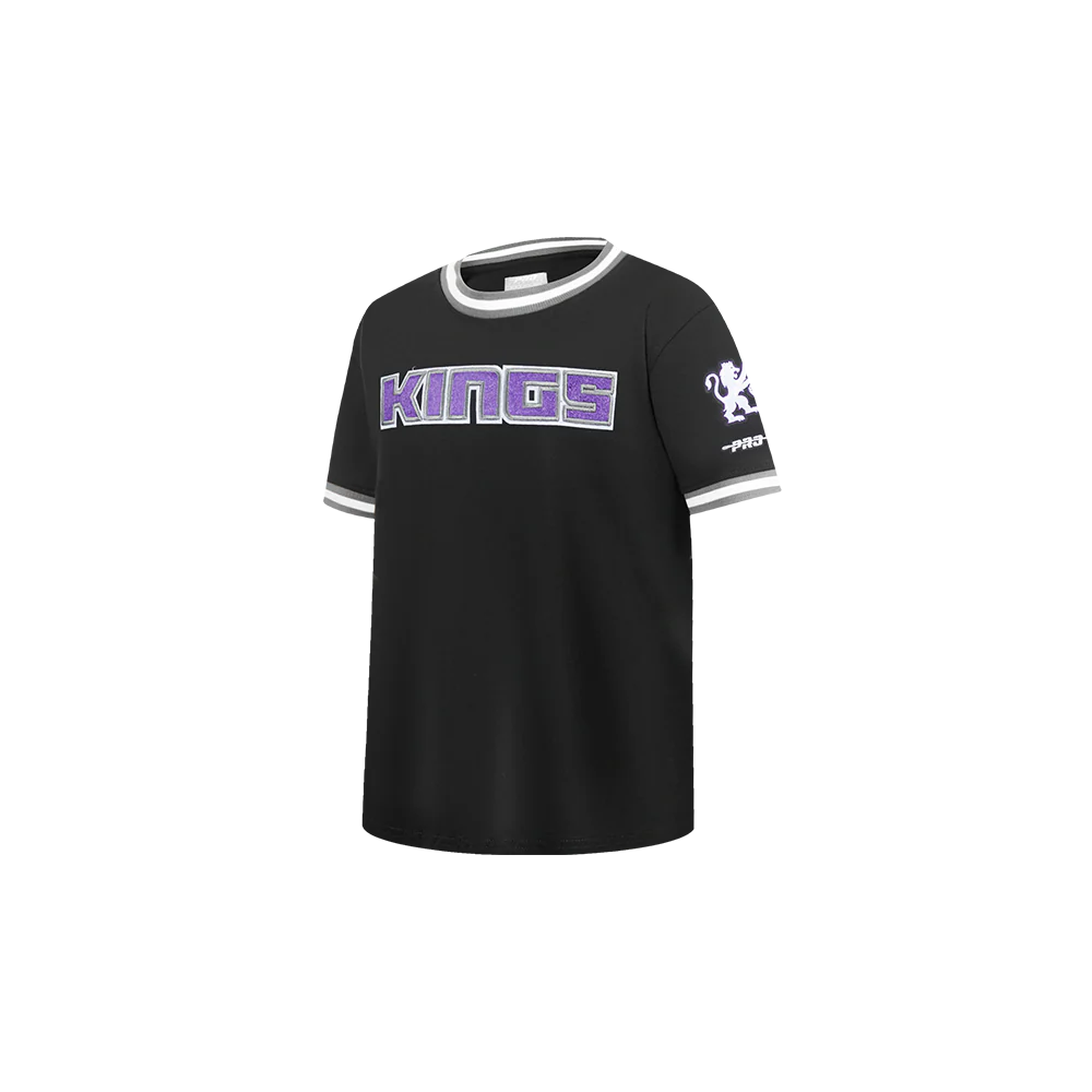 NBA SACRAMENTO KINGS CLASSIC TODDLER BOYS SHORT SLEEVE STRIPED RIB TEE (BLACK/GRAY) - Image 2