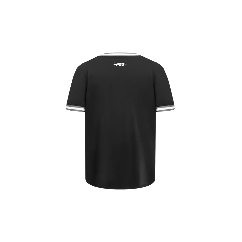 NBA SACRAMENTO KINGS CLASSIC TODDLER BOYS SHORT SLEEVE STRIPED RIB TEE (BLACK/GRAY) - Image 3