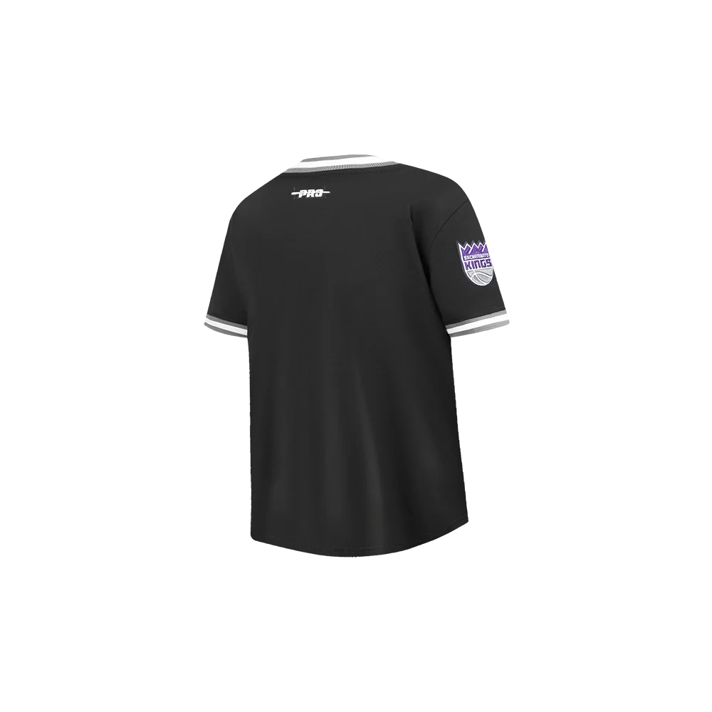NBA SACRAMENTO KINGS CLASSIC TODDLER BOYS SHORT SLEEVE STRIPED RIB TEE (BLACK/GRAY) - Image 4