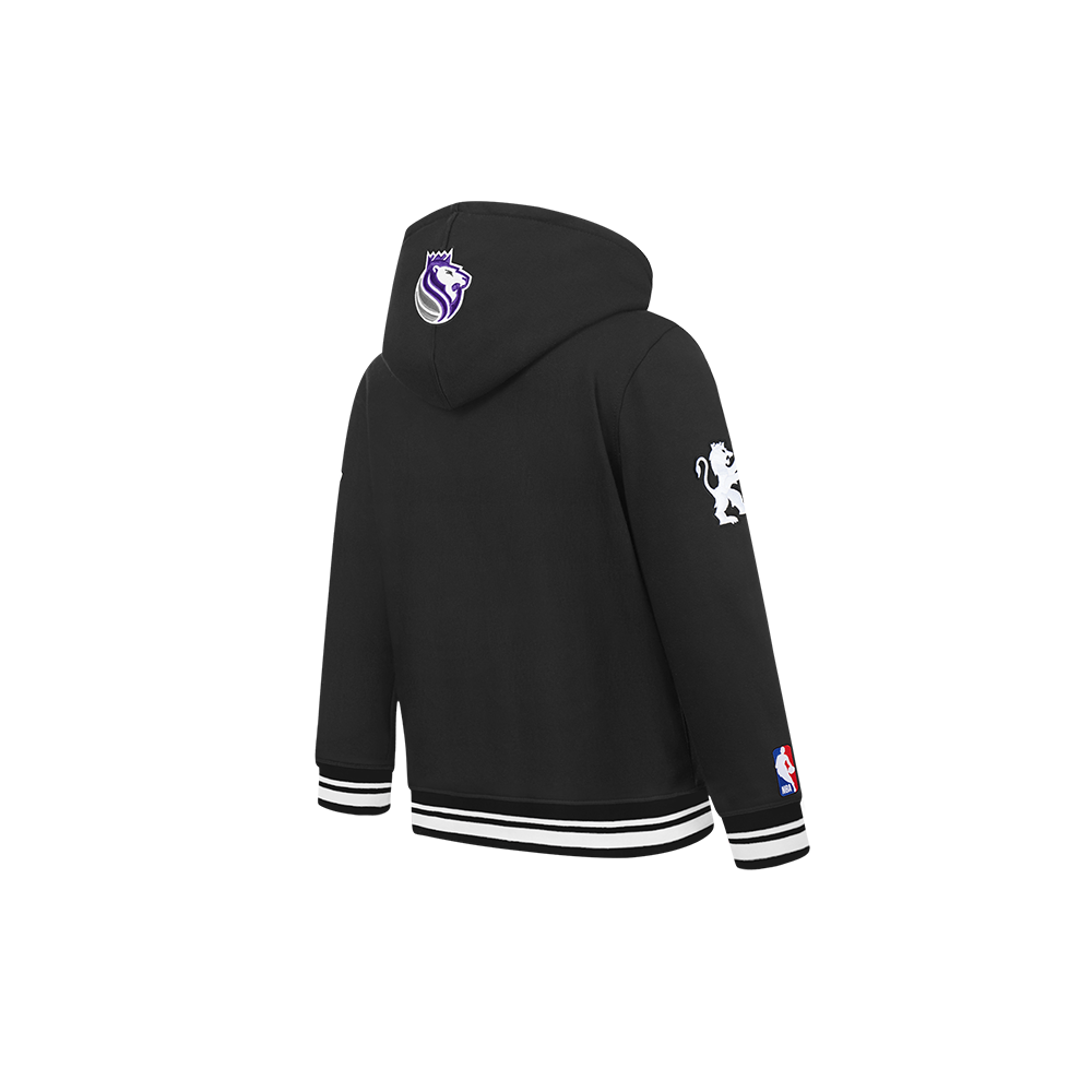 NBA SACRAMENTO KINGS RETRO CLASSIC TODDLER BOYS RIB FLEECE PULLOVER HOODIE (BLACK) - Image 4