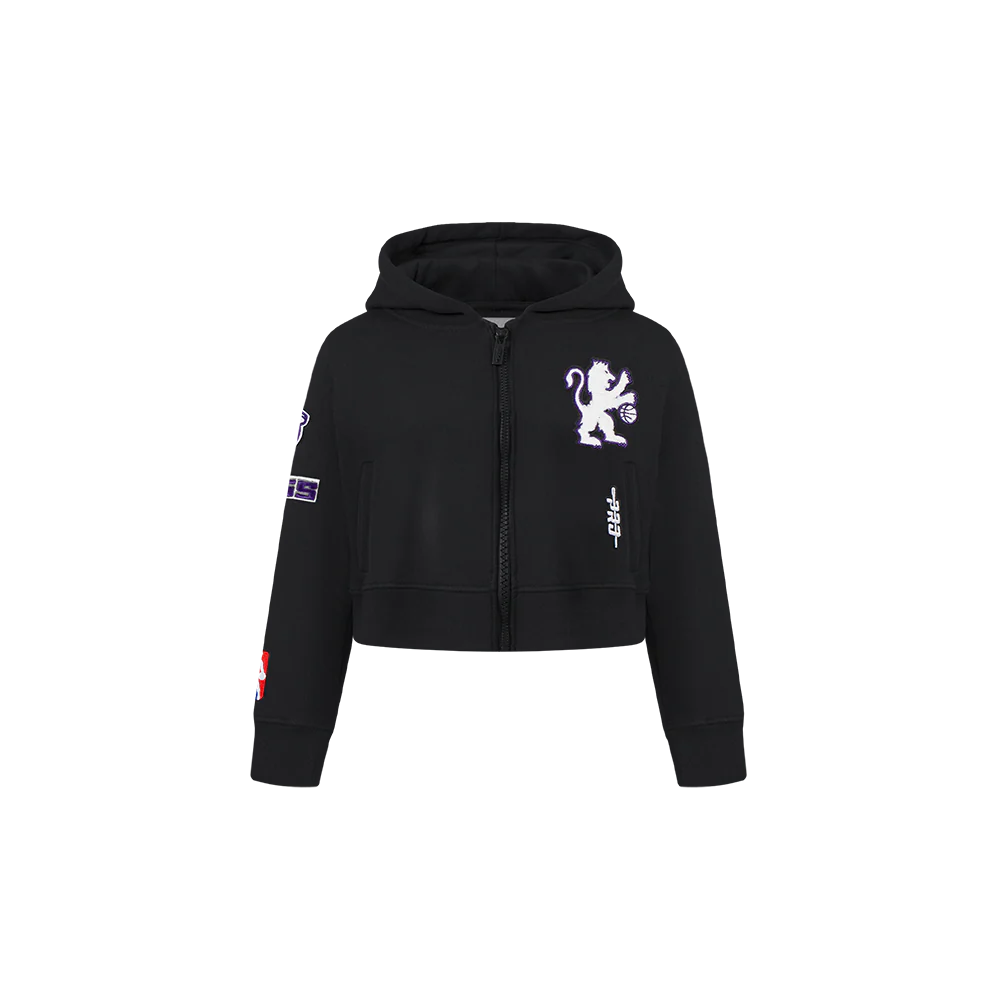 NBA SACRAMENTO KINGS CLASSIC TODDLER GIRLS  FLEECE FULL ZIP HOODIE (BLACK)