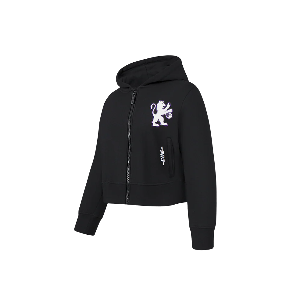 NBA SACRAMENTO KINGS CLASSIC TODDLER GIRLS  FLEECE FULL ZIP HOODIE (BLACK) - Image 2