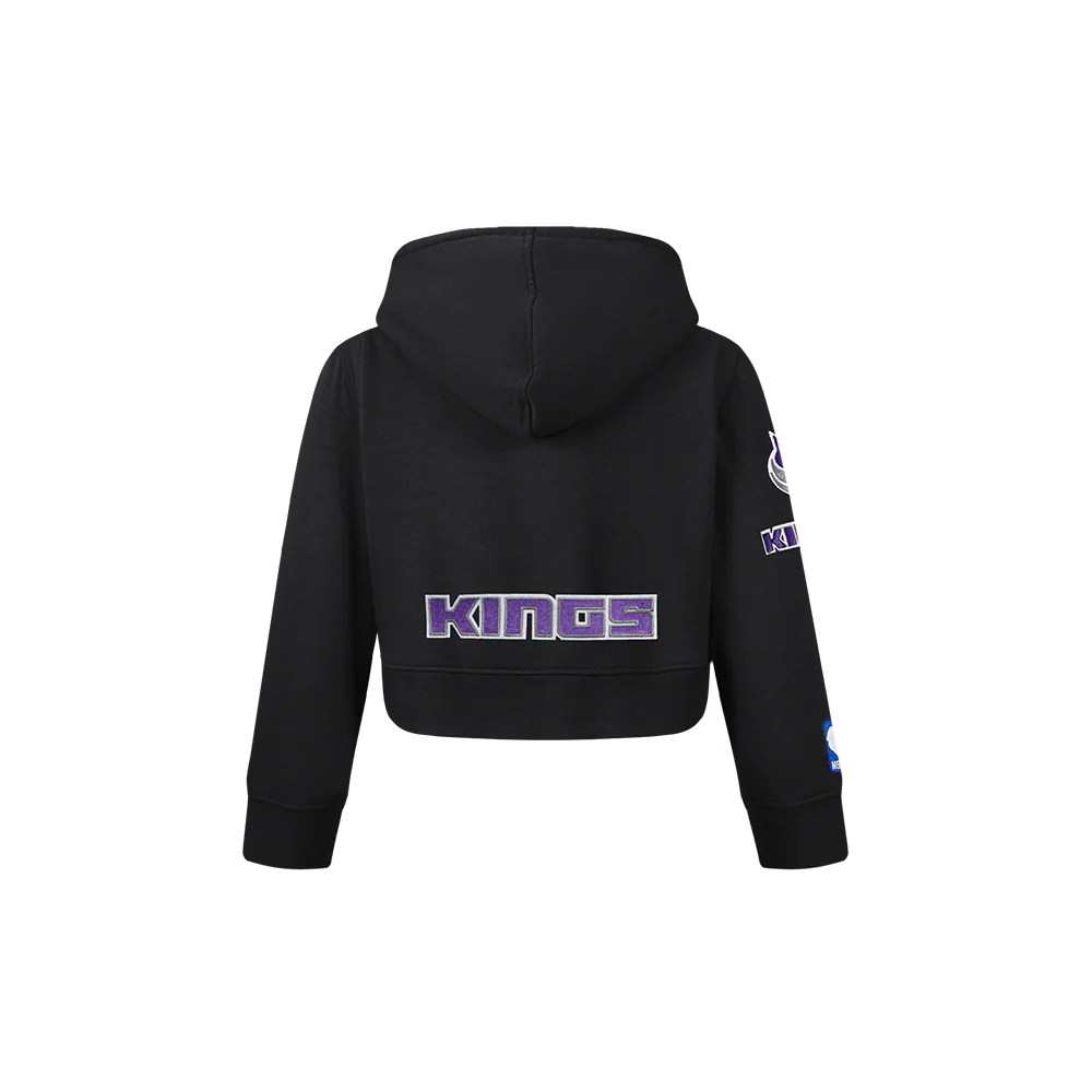 NBA SACRAMENTO KINGS CLASSIC TODDLER GIRLS  FLEECE FULL ZIP HOODIE (BLACK) - Image 3
