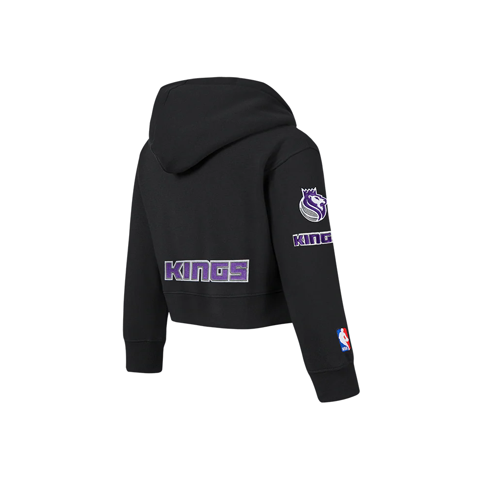 NBA SACRAMENTO KINGS CLASSIC TODDLER GIRLS  FLEECE FULL ZIP HOODIE (BLACK) - Image 4