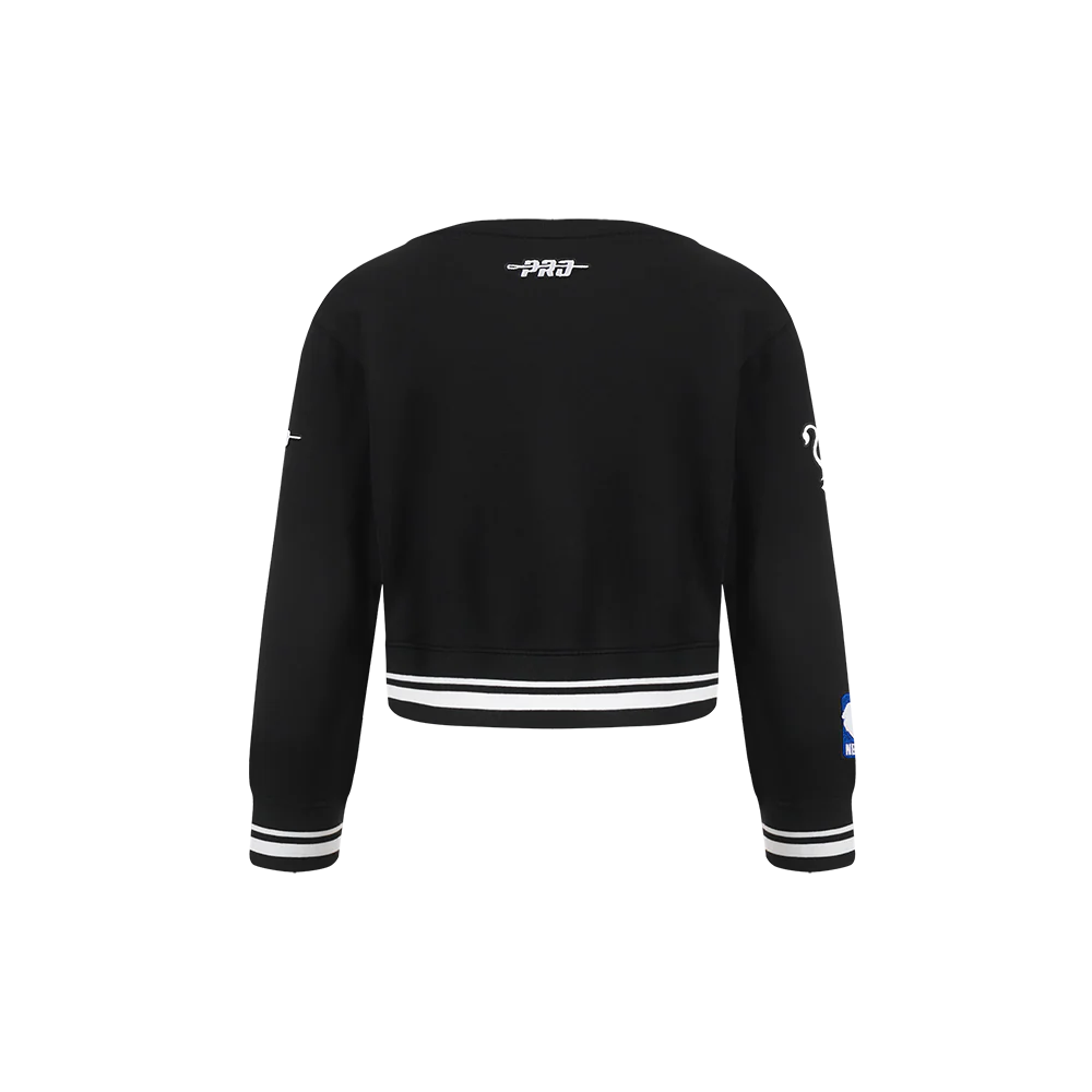 NBA SACRAMENTO KINGS RETRO CLASSIC TODDLER GIRLS RIB FLEECE CREWNECK (BLACK) - Image 3