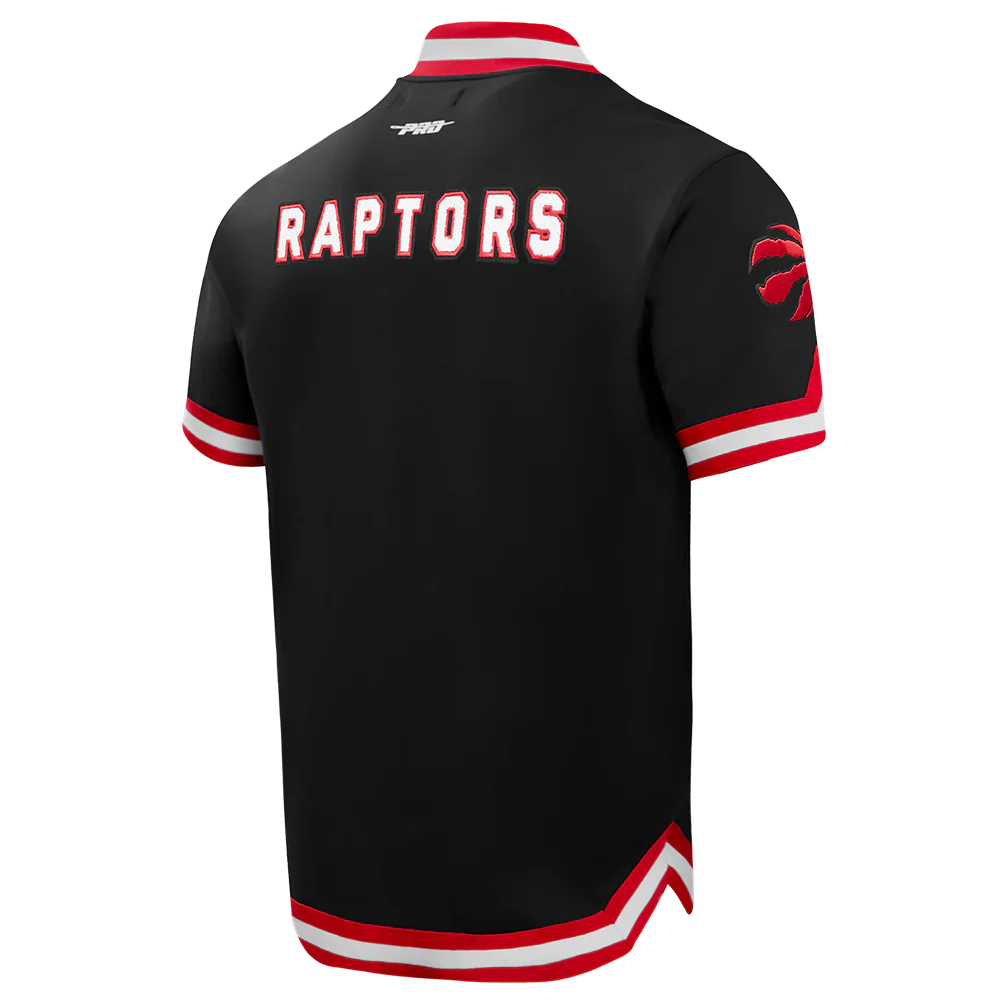 TORONTO RAPTORS CLASSIC MEN'S WARM UP JACKET (BLACK/RED) - Image 4