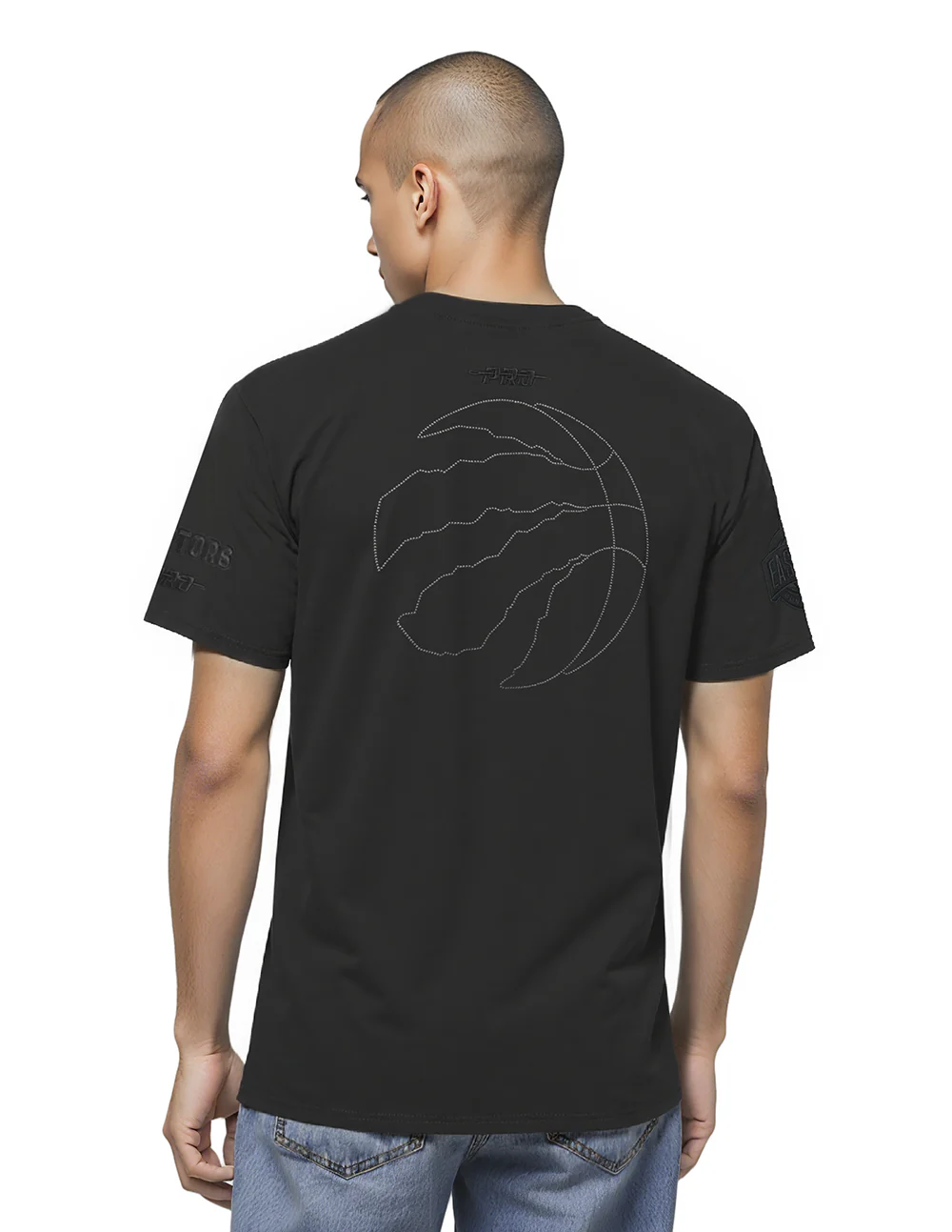 NBA TORONTO RAPTORS BLACKOUT MEN'S CJ DROP SHOULDER TEE (BLACK) - Image 2