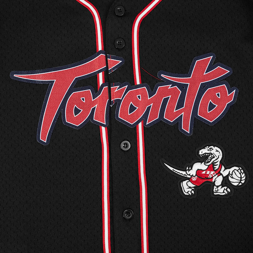 NBA TORONTO RAPTORS CITY EDITION 25-26 MEN'S MESH BUTTON DOWN SHIRT (BLACK/RED) - Image 10