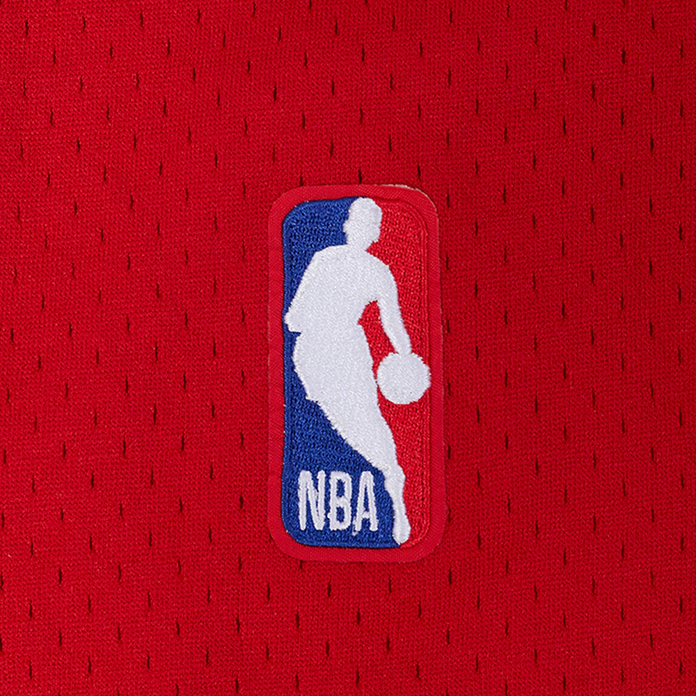 NBA TORONTO RAPTORS SCOTTIE BARNES #4 CLASSIC MESH PNN MEN'S MESH BUTTON DOWN SHIRT (RED/BLACK) - Image 9