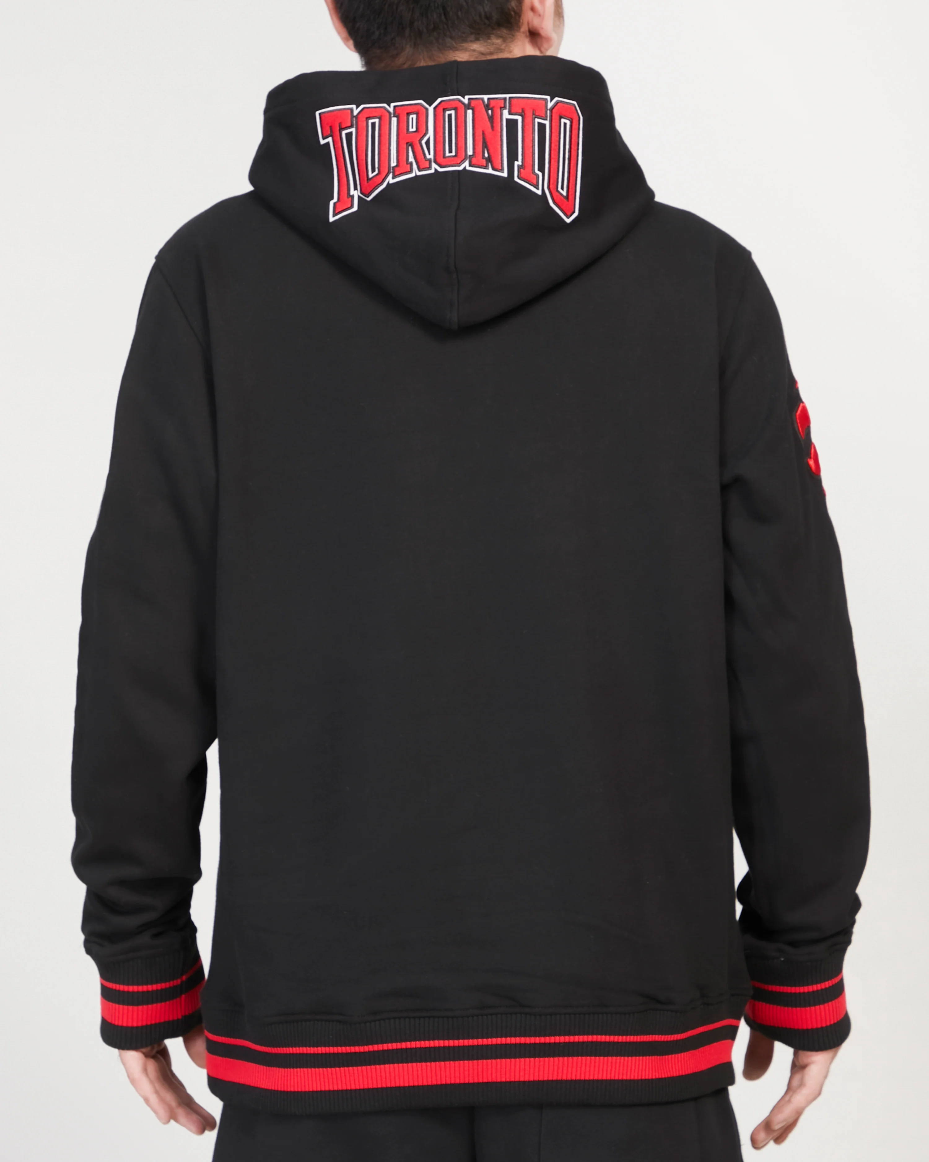 NBA TORONTO RAPTORS CREST EMBLEM RIB FLC PO HOODIE (BLACK/RED/BLACK) - Image 4