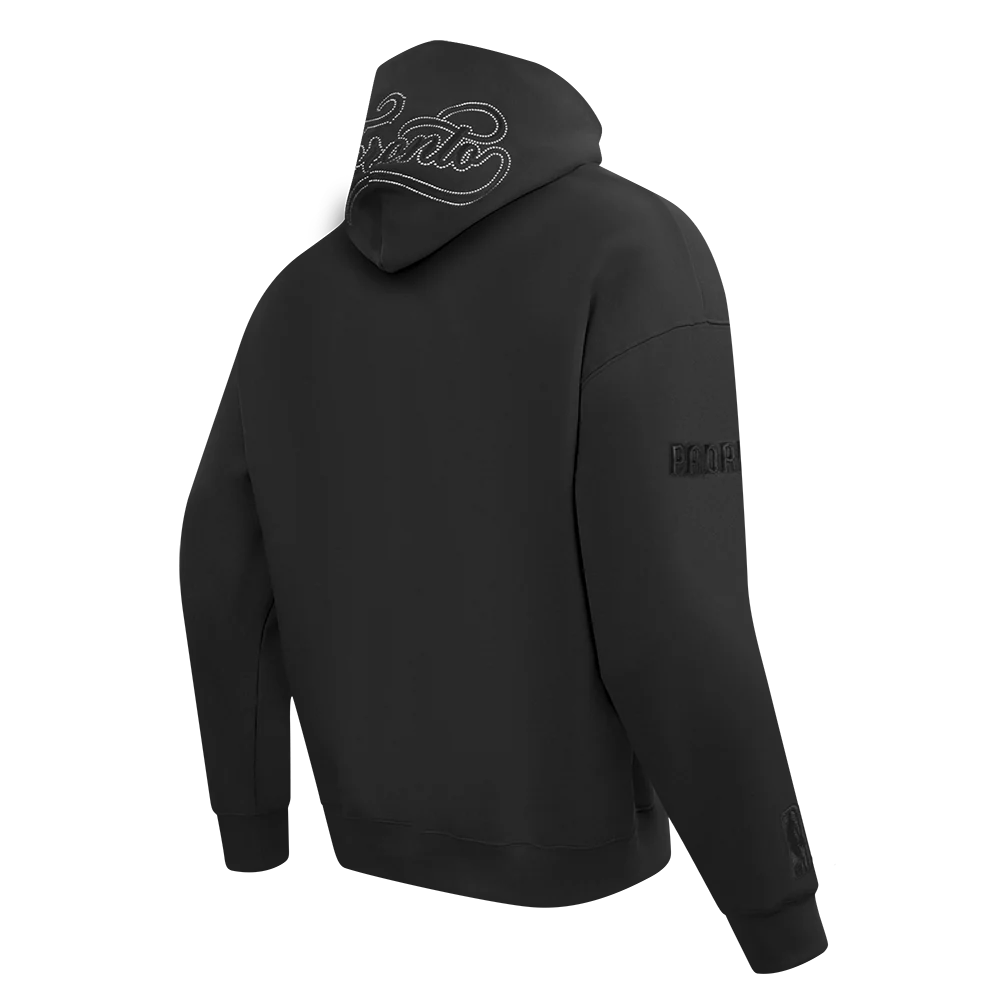 NBA TORONTO RAPTORS BLACKOUT MEN'S DROP SHOULDER FLC PO HOODIE (BLACK) - Image 4