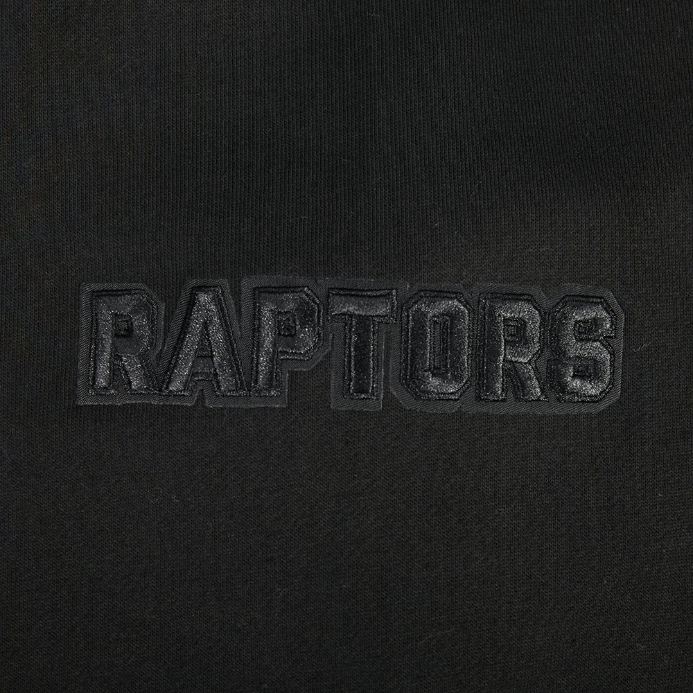 NBA TORONTO RAPTORS BLACKOUT MEN'S DROP SHOULDER FLC PO HOODIE (BLACK) - Image 7