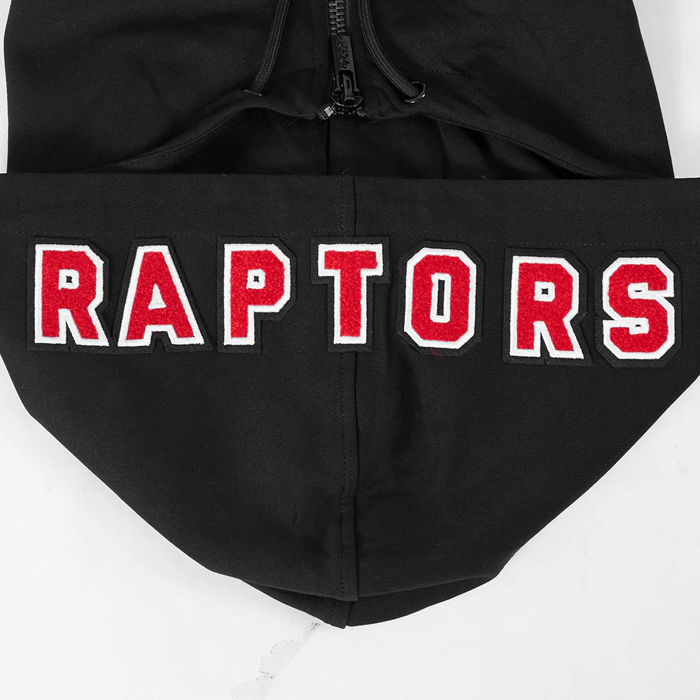 NBA TORONTO RAPTORS CLASSIC CHENILLE MEN'S FULL ZIP HOODIE (BLACK) - Image 7