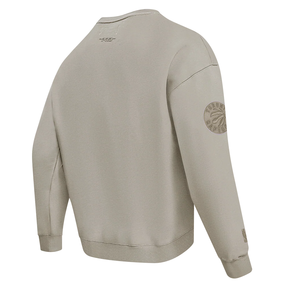 NBA TORONTO RAPTORS NEUTRAL MEN'S DROP SHOULDER FLC CREWNECK (TAUPE) - Image 6