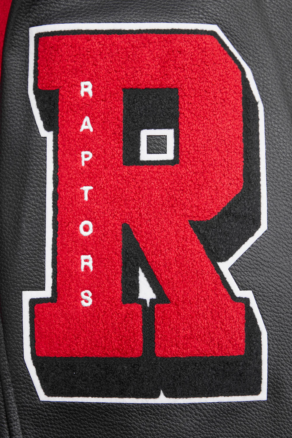 NBA TORONTO RAPTORS MASHUP MEN'S RIB WOOL VARSITY JACKET (BLACK/RED/BLACK) - Image 10