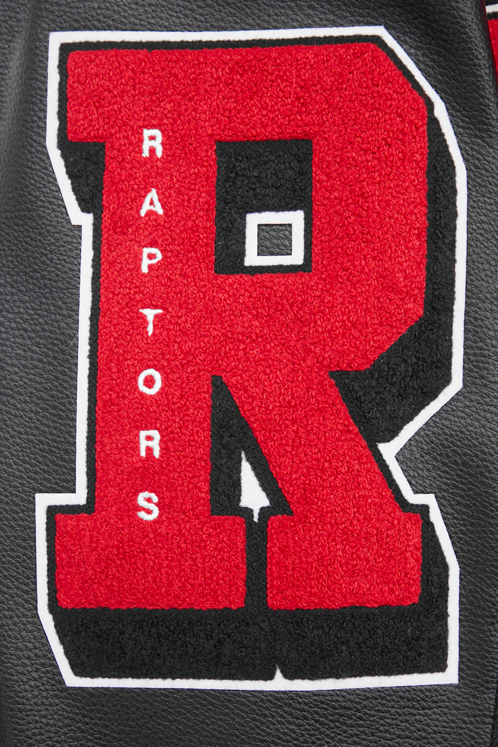 NBA TORONTO RAPTORS MASHUP MEN'S RIB WOOL VARSITY JACKET (BLACK/RED/BLACK) - Image 9