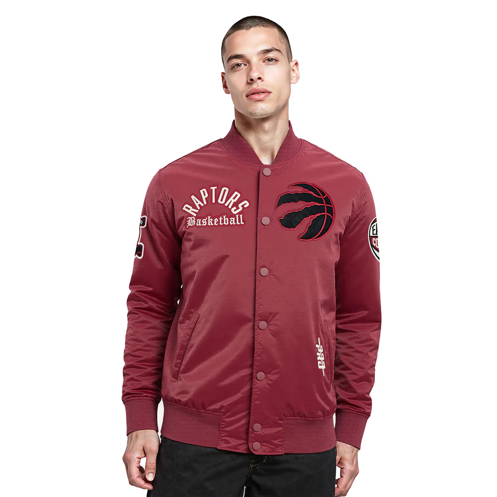 NBA TORONTO RAPTORS MODERN ORIGINALS MEN'S SATIN JACKET (CARDINAL RED)