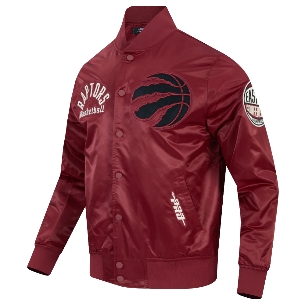 NBA TORONTO RAPTORS MODERN ORIGINALS MEN'S SATIN JACKET (CARDINAL RED) - Image 3