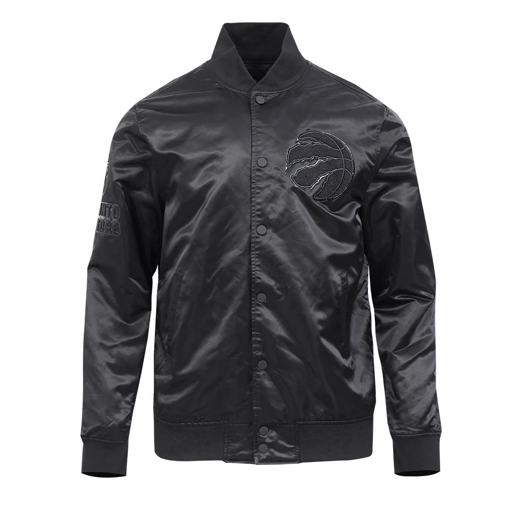 NBA TORONTO RAPTORS TRIPLE BLACK MEN'S SATIN JACKET (TRIPLE BLACK)