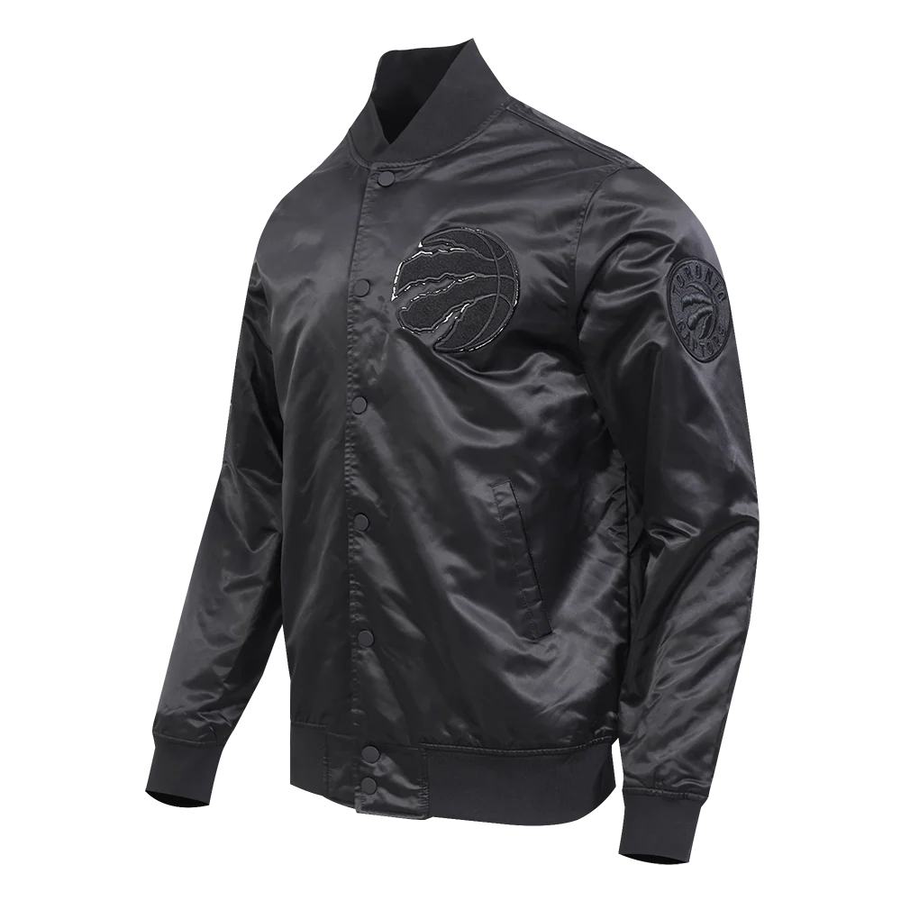 NBA TORONTO RAPTORS TRIPLE BLACK MEN'S SATIN JACKET (TRIPLE BLACK) - Image 2