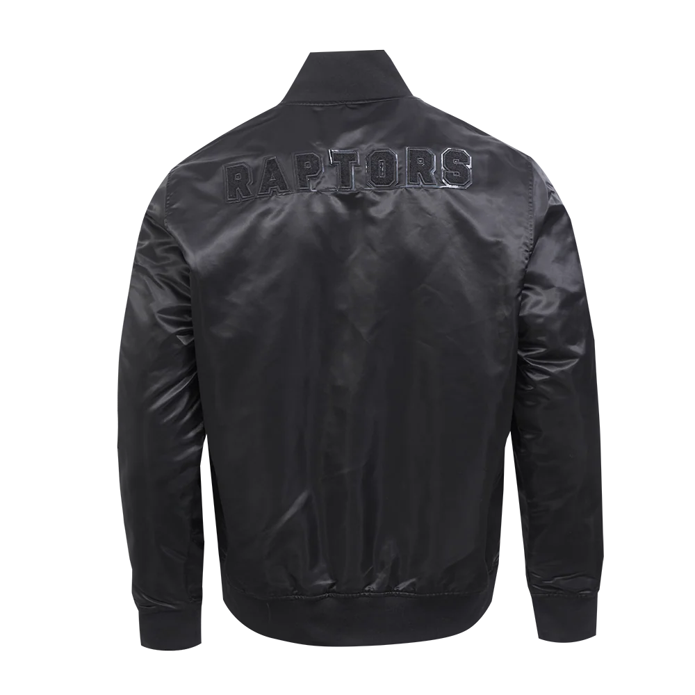 NBA TORONTO RAPTORS TRIPLE BLACK MEN'S SATIN JACKET (TRIPLE BLACK) - Image 3
