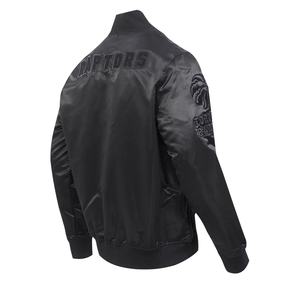 NBA TORONTO RAPTORS TRIPLE BLACK MEN'S SATIN JACKET (TRIPLE BLACK) - Image 4