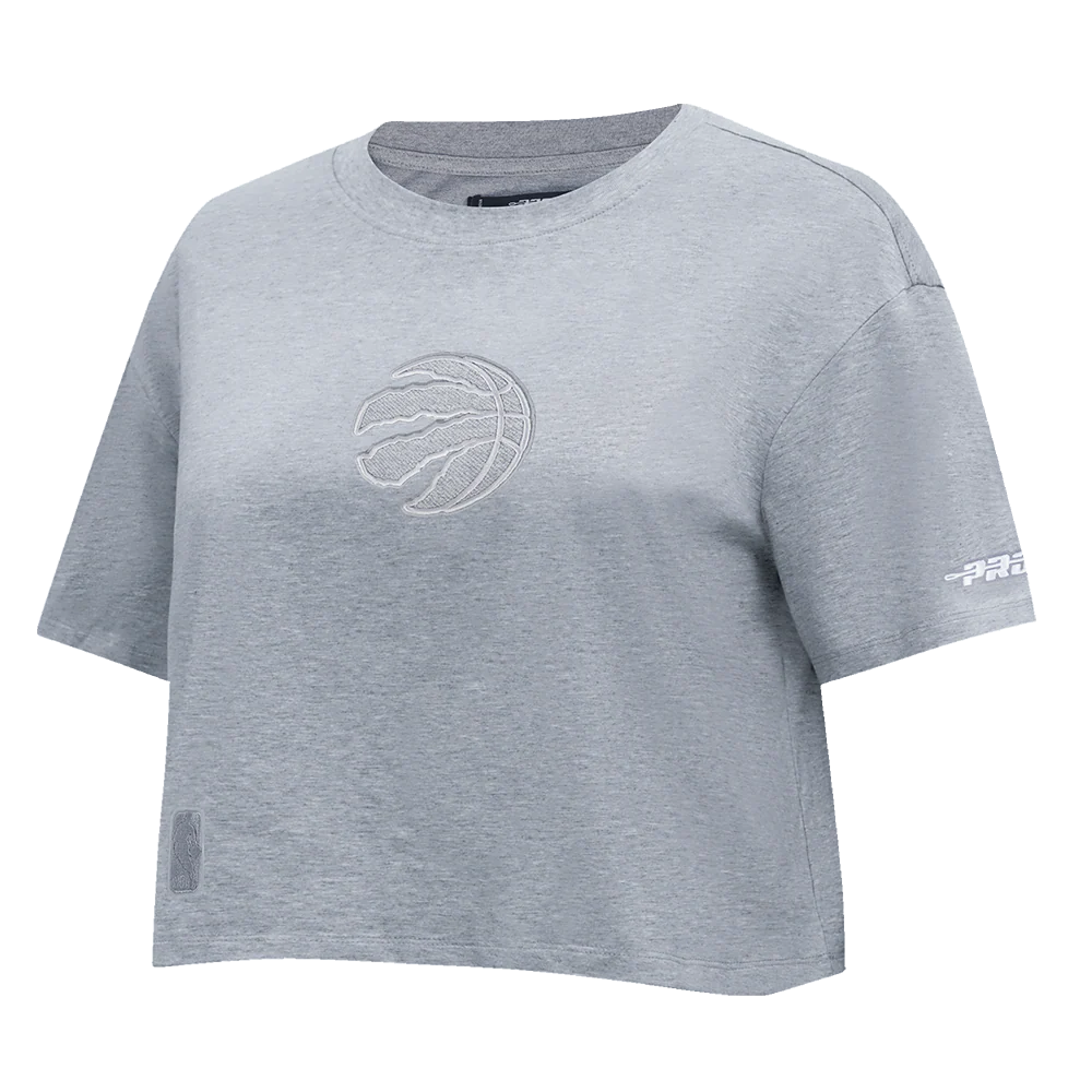 NBA TORONTO RAPTORS REVERSE FRENCH TERRY WOMEN'S SJ BOXY TEE (DARK HEATHER GRAY) - Image 3